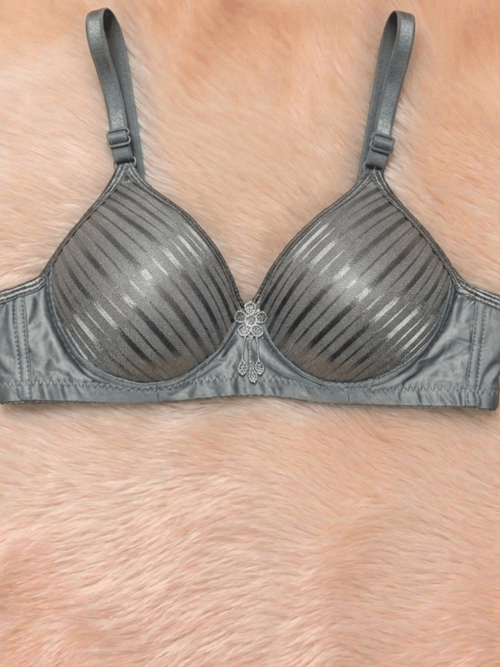 Vareno Wear Padded Line Design Bra for Women – Comfortable Everyday Wear Gray Pakistan
