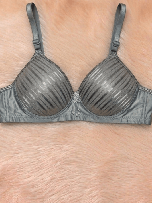 Vareno Wear Padded Line Design Bra for Women – Comfortable Everyday Wear Gray Pakistan