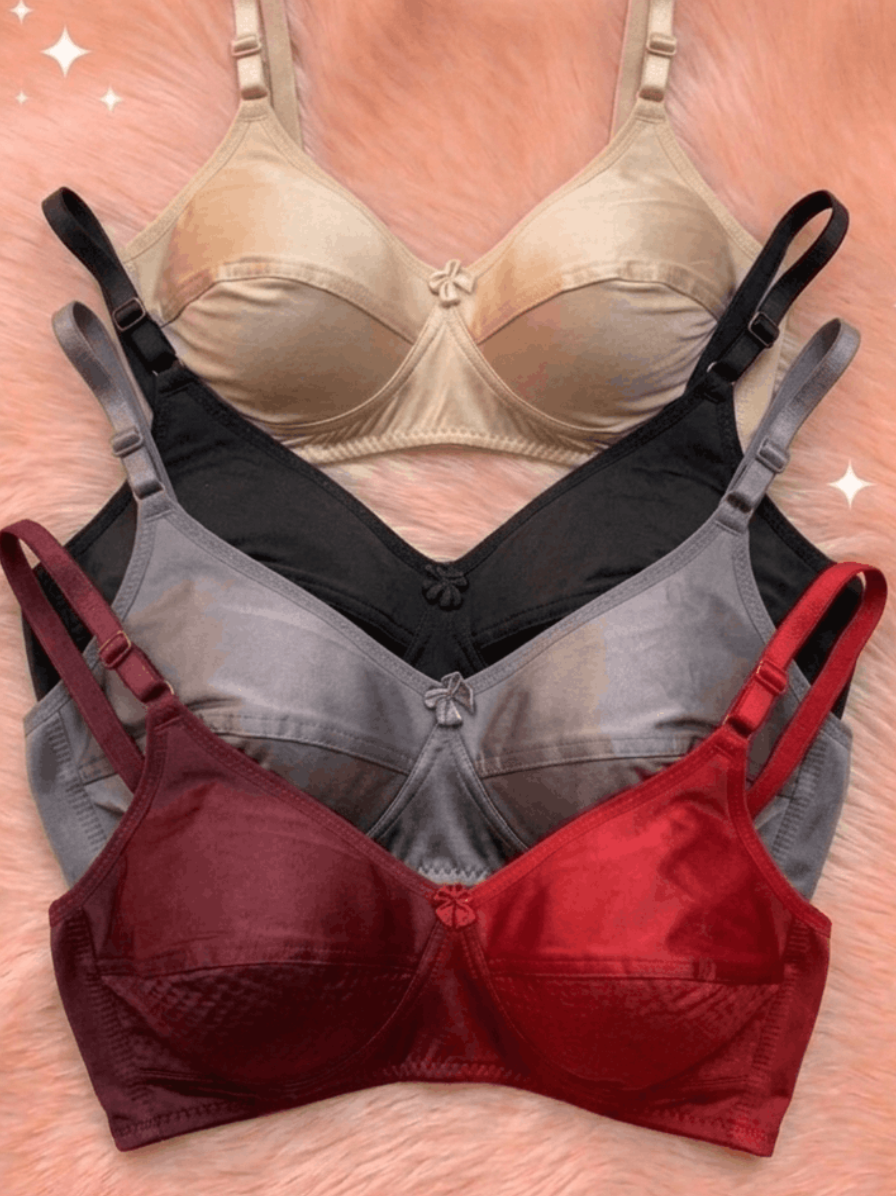 Vareno Wear 4 Pcs Silk Sukoon Bra Bundle for Women – Soft Breathable Bra Pack Pakistan