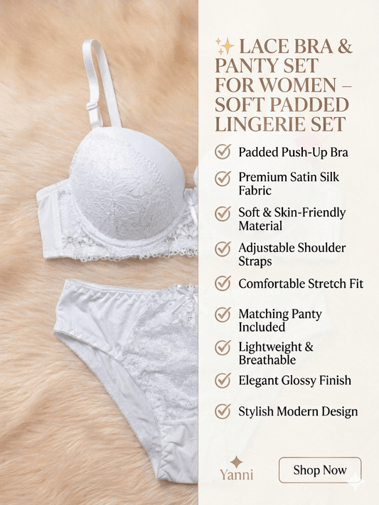Lace Padded Bra & Panty Set for Women – Soft Lingerie Set | Pakistan