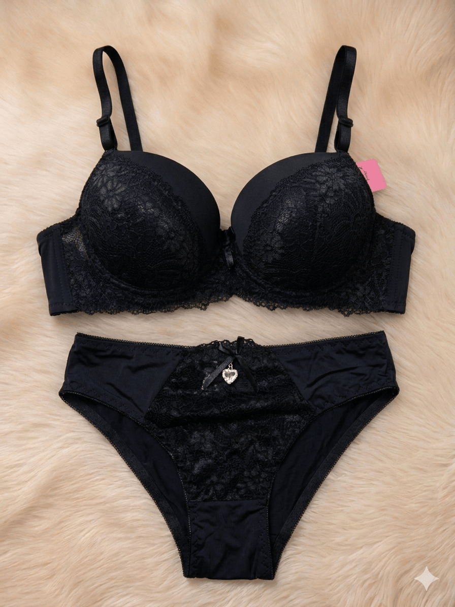 Lace Padded Bra & Panty Set for Women – Soft Lingerie Set | Pakistan