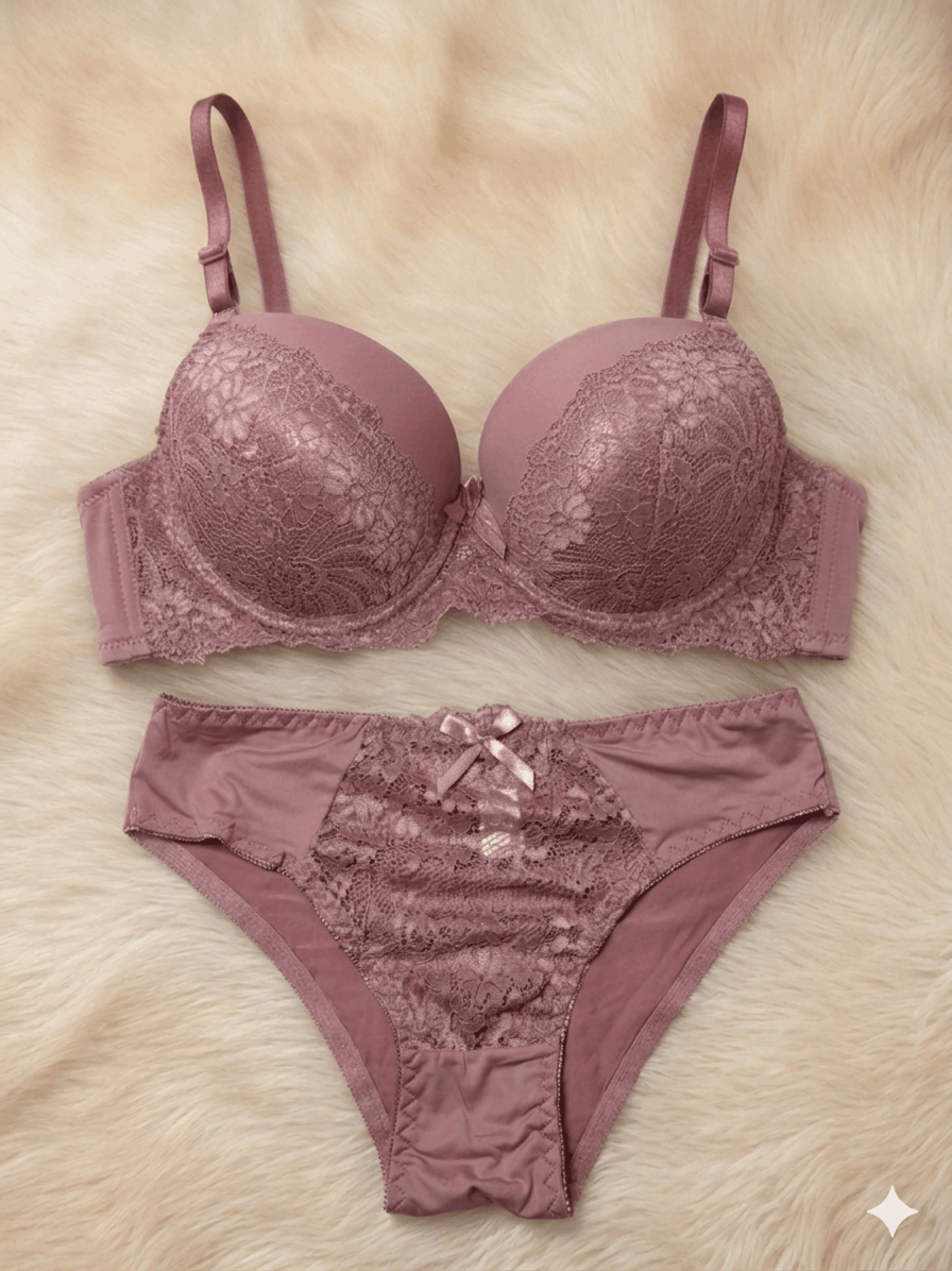 Lace Padded Bra & Panty Set for Women – Soft Lingerie Set | Pakistan