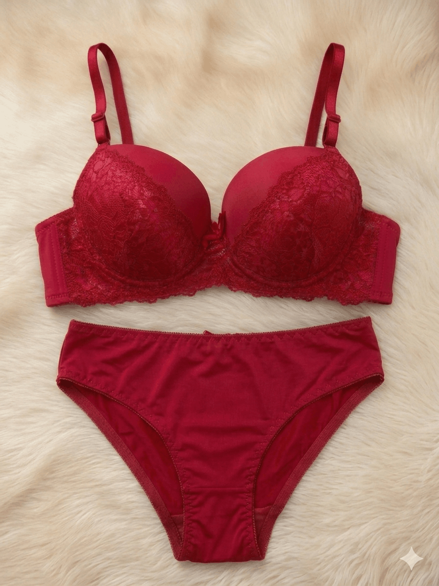 Lace Padded Bra & Panty Set for Women – Soft Lingerie Set | Pakistan