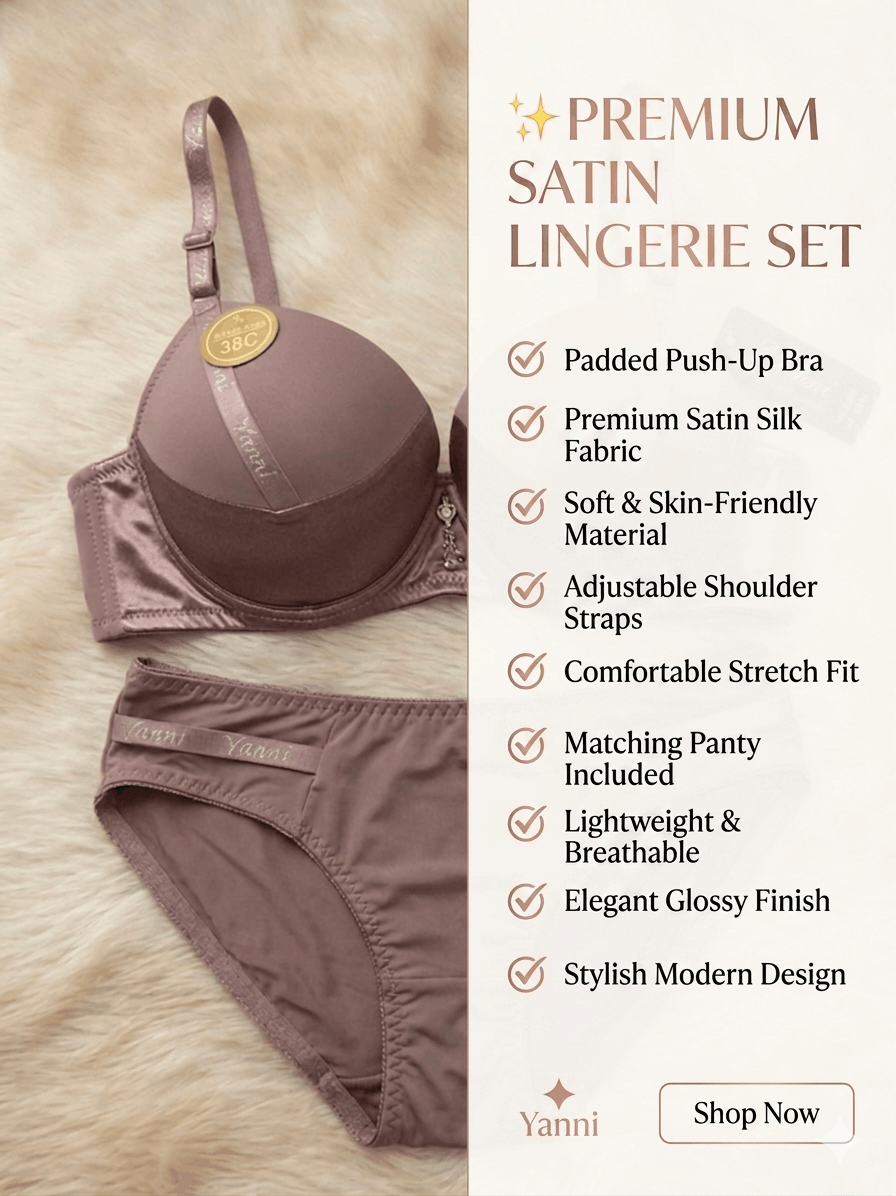 Satin Padded Bra & Panty Lingerie Set for Women | Buy Online Pakistan