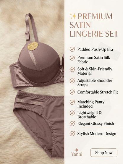 Satin Padded Bra & Panty Lingerie Set for Women | Buy Online Pakistan