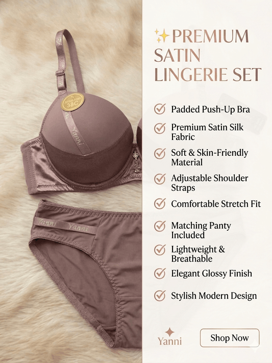Satin Padded Bra & Panty Lingerie Set for Women | Buy Online Pakistan