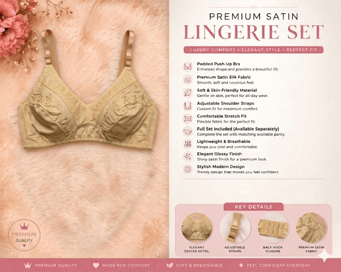 Skin Color Non-Padded Bra for Women – Soft Cotton Daily Wear Bra | Pakistan